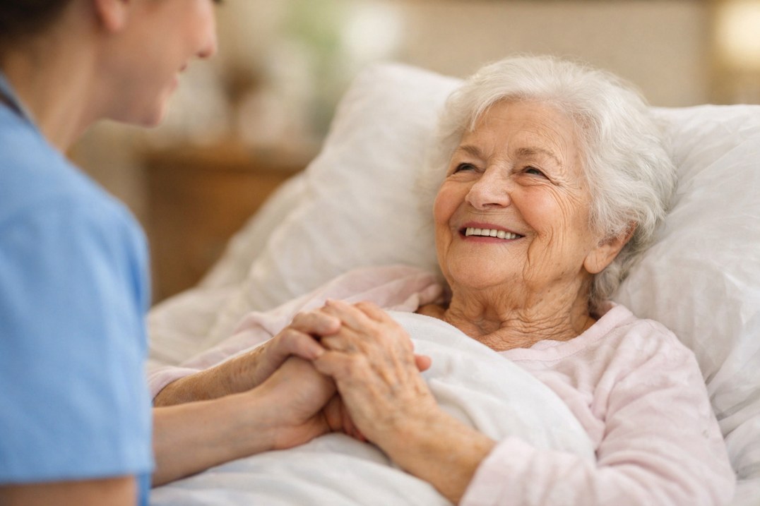 Older adult receiving home-based care